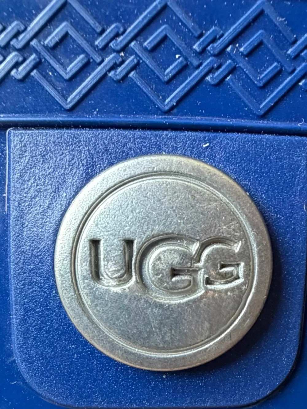 UGG Women’s 10 Blue Glossy Rubber Rain Boots Waterproof Made in USA Mid Calf